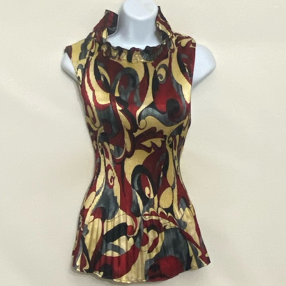 Sere Nade Tops - E-185 Sere Nade Colorful Sleeveless Pullover Summer Blouse Size L